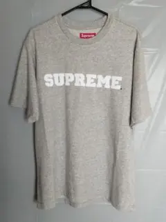 :SUPREME 超希少Ţシャツ グレーにホワイトロゴ入り Ｍサイズロング