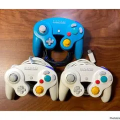ジャンク 任天堂 ゲームキューブ コントローラー ホワイト　エメラルド セット