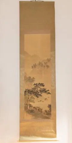 山水画 水墨画 掛け軸 木箱付き 宮本聖香 真贋 証明書付き 骨董 古美術