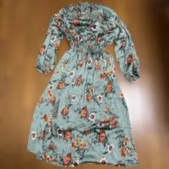 ZARA BASIC 花柄長袖ワンピース