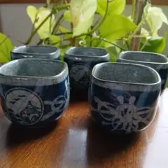 1616 伊万里焼　太郎左衛門湯呑み ぐい呑み５客 有田焼 - 伊万里焼 太郎左右衞門 急須 湯呑み4個セットの通販 by