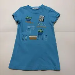 ファミリア　水色Tシャツワンピース　90のサムネイル