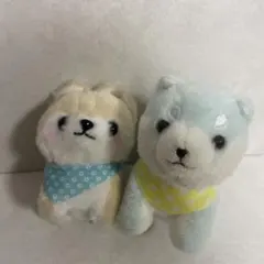 豆しば三兄弟 キーチェーン／ふわふわぬいぐるみ　2つ