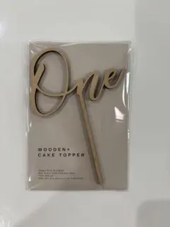 木製　ケーキトッパー「One」