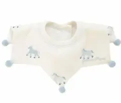 【新品タグ付き】ジェラートピケ　ポニー柄　スタイ　ブルー