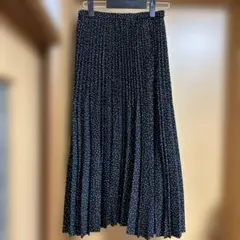 アメリカンホリック☆黒白ドット プリーツロングスカート