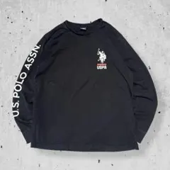 USPOLOASSNユーエスポロアッスンロンT黒ブラックL長袖ロゴTシャツ古着L