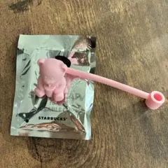 スタバ　リユーザブルカップ専用ストローキャップ　ベアリスタ　ピンク