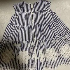 sense of wonder 青と白のストライプ ワンピース 90