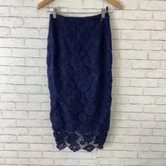★7.15 t700ユナイテッドアローズ タイトスカート膝丈 36 刺繍 レースのサムネイル