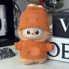 イニシャルラブブ着せ替え服オレンジのニット帽とセーター2点セット