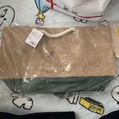 スヌーピー トートバッグ ベージュ グリーン
