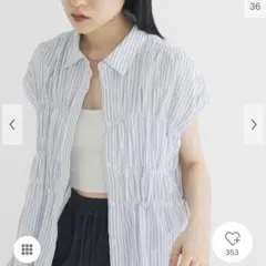 【美品】KBF スリーブレスシャーリングミニワンピース　OFF