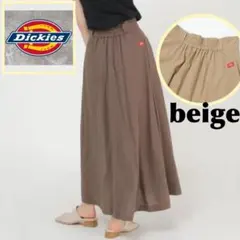別注　DICKIES ディッキーズ フレアスカート　リネン　ベージュ　限定　Mのサムネイル