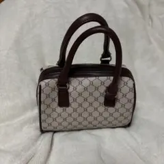 ロゴパターン ハンドバッグ ベージュ/ブラウン