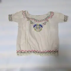Par Avion 刺繍入り 半袖ブラウス オフホワイトのサムネイル