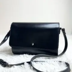 ADAM ET ROPE’ レザー ショルダーバッグ ブラック フラップのサムネイル