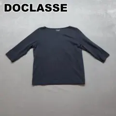 DoCLASSE カットソー A1357 L 紺 七分袖 ロゴ刺繍