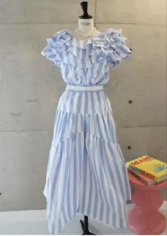 新品未使用amin pur ティアードワンピース ギンガムチェック リボン 