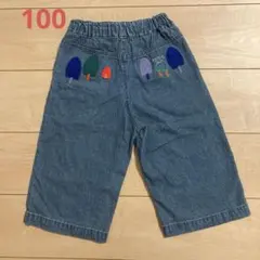 petit jam 9分丈 デニムワイドパンツ 100のサムネイル