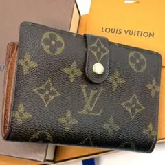 良品 ルイヴィトン モノグラム ポルトモネ ビエ ヴィエノワ がま口 財布 茶色
