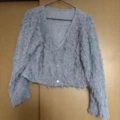 【mysty woman】フラッフィーVネックロングスリーブニット