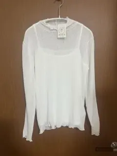 axes femme ホワイト レイヤード シースルーシャツ アクシーズファム