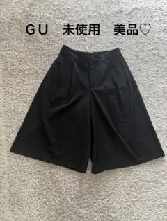 ＧＵ　タック入りキュロットパンツ　M 未使用　ブラック