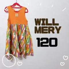 120 WILLMERY オレンジ ノースリーブワンピース 綿100%