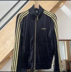 00s adidas トラックジャケット ベロア 黒