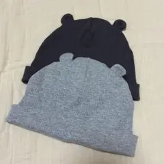 【試着のみ】H&M 耳付き　リブビーニー　2枚セット