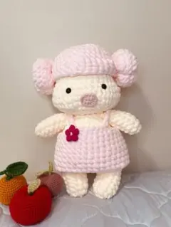 ピンクのあみぐるみ かわいいキャラクター
