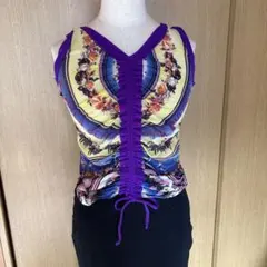 ゴルチエ　ハイネックタンクトップ　豹柄 ゴルチエ ハイネックタンクトップ 豹柄 ゴルチエ ハイネック