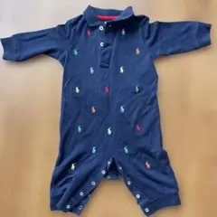 Ralph Lauren ネイビー ポロ刺繍ロンパース 6M