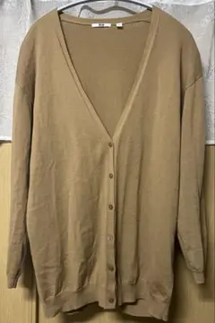ユニクロ　ウール100% ベージュカーディガン Lサイズ