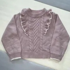 mezzo piano 薄紫フリルセーター 130