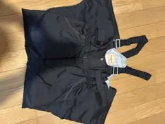 子ども用 黒 スキーウェア サスペンダー付き