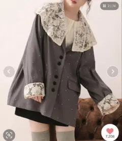nuance button lace jacket ピンク - メルカリ