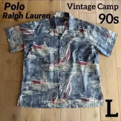 極美品 90s ラルフローレン VINTAGE CAMP XL 半袖シャツ ヤシ - メルカリ