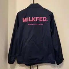 MILKFED. ネイビー ピンク ナイロンジャケット コーチジャケットMサイズ