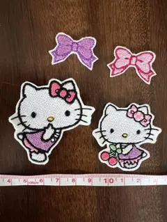 ハローキティ 刺繍パッチ 4個セット ワッペン