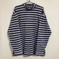 ストライプ柄ハイネックカットソー