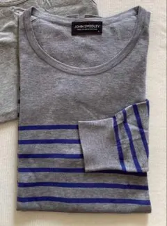 JOHN SMEDLEY メンズ　ボーダークルーネックニットのサムネイル
