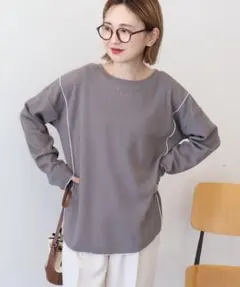 タグ付き未使用品 AMERICAN HOLIC ワッフル配色メロープルオーバー