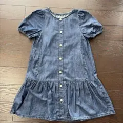 GUデニム半袖ワンピース 120