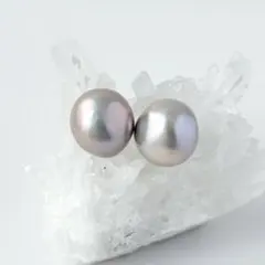 【残1点】淡水パールピアス　一粒ピアス　12㎜　大ぶり　14kgf No.206