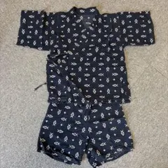 魚柄 ネイビー甚平 サイズ120