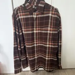 UNIQLO ブラウン チェック柄ネルシャツ L