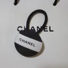 CHANEL 髮圈 黑色/白色