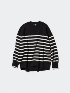 UNIQLO スムースコットンリラックスボーダークルーセーター M